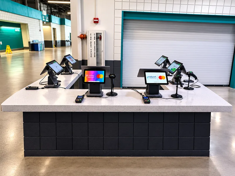 Installed point-of-sale workstations in a business location